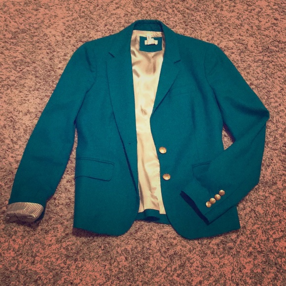 J. Crew Teal blazer! Size 0! - Picture 2 of 7